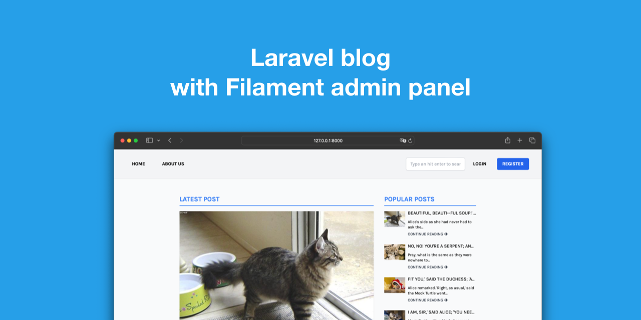 Bloc de Laravel amb panell d'administració de Filament